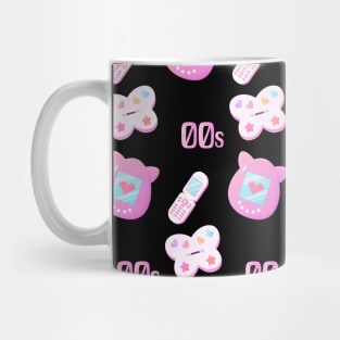 00s, y2k seamless pattern, tomagotchi, phone, cosmetics Mug